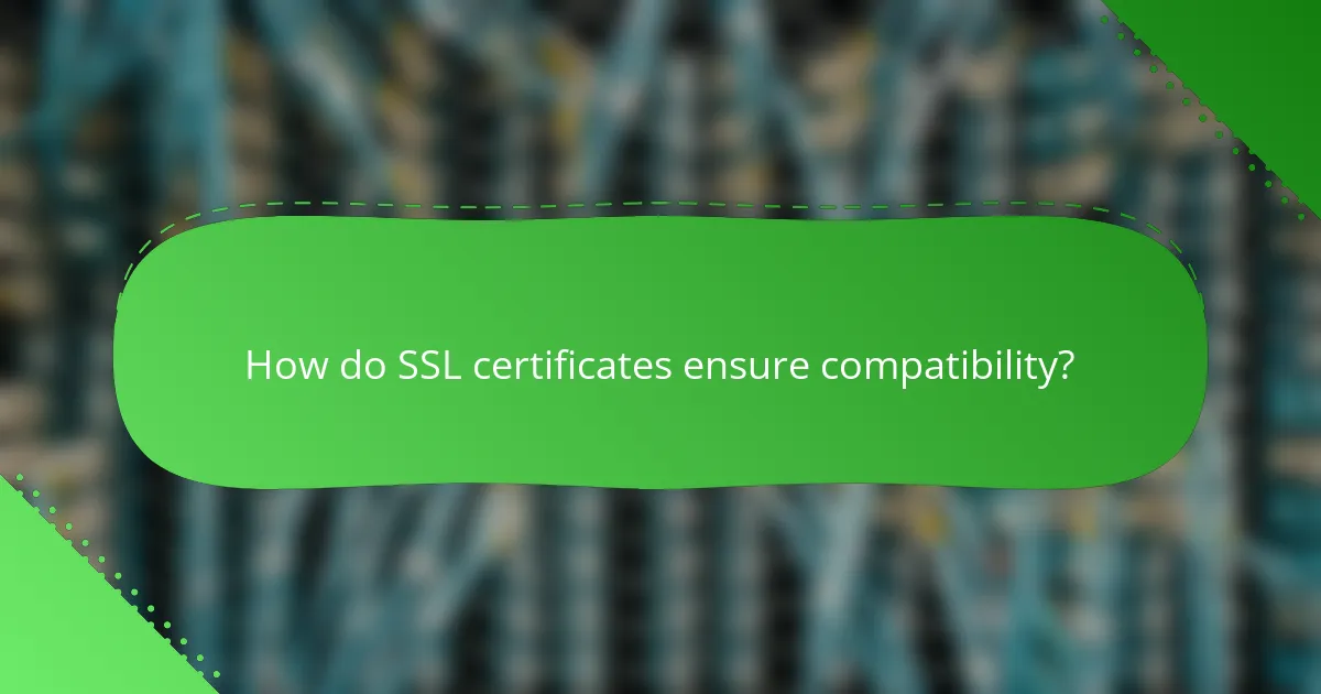 How do SSL certificates ensure compatibility?