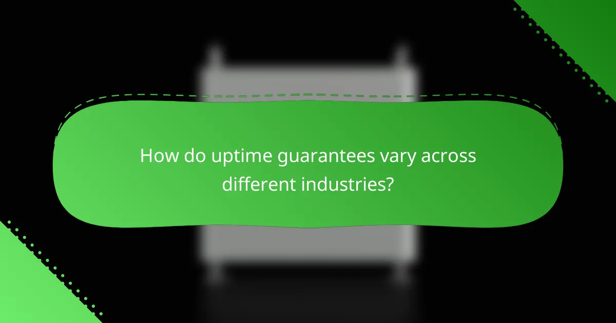 How do uptime guarantees vary across different industries?