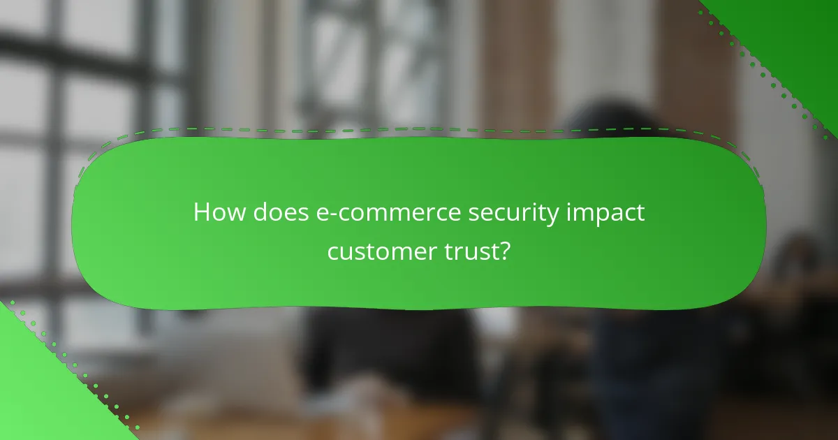 How does e-commerce security impact customer trust?