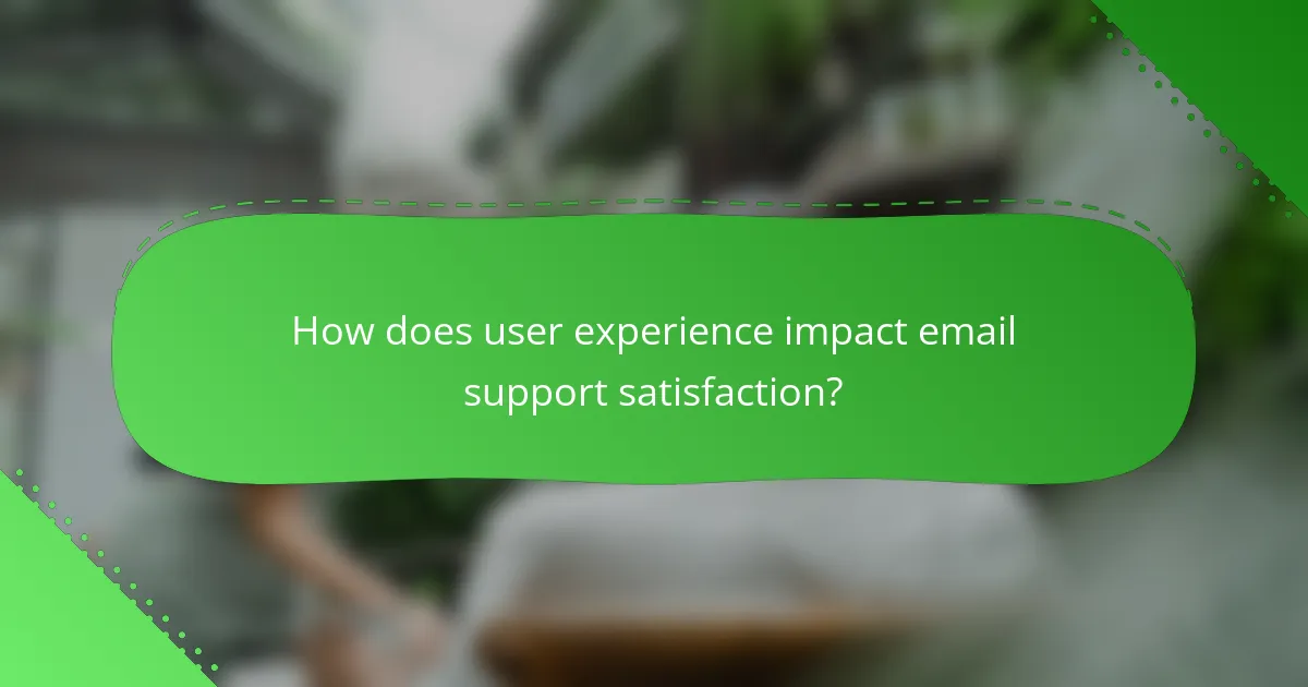 How does user experience impact email support satisfaction?