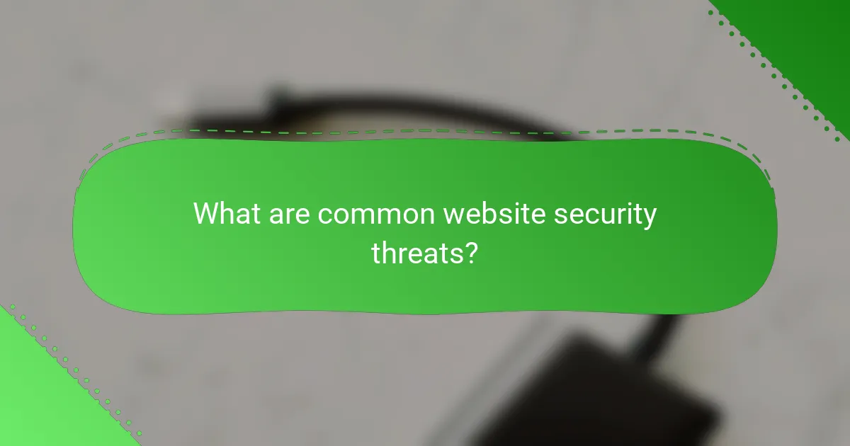 What are common website security threats?