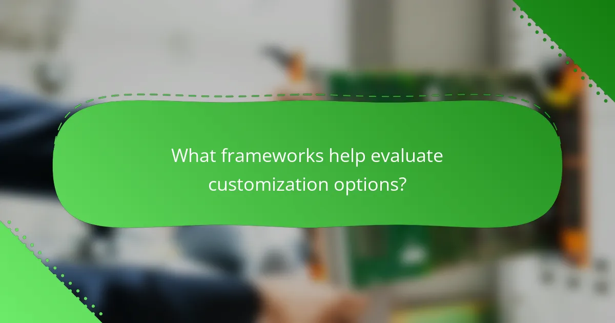 What frameworks help evaluate customization options?